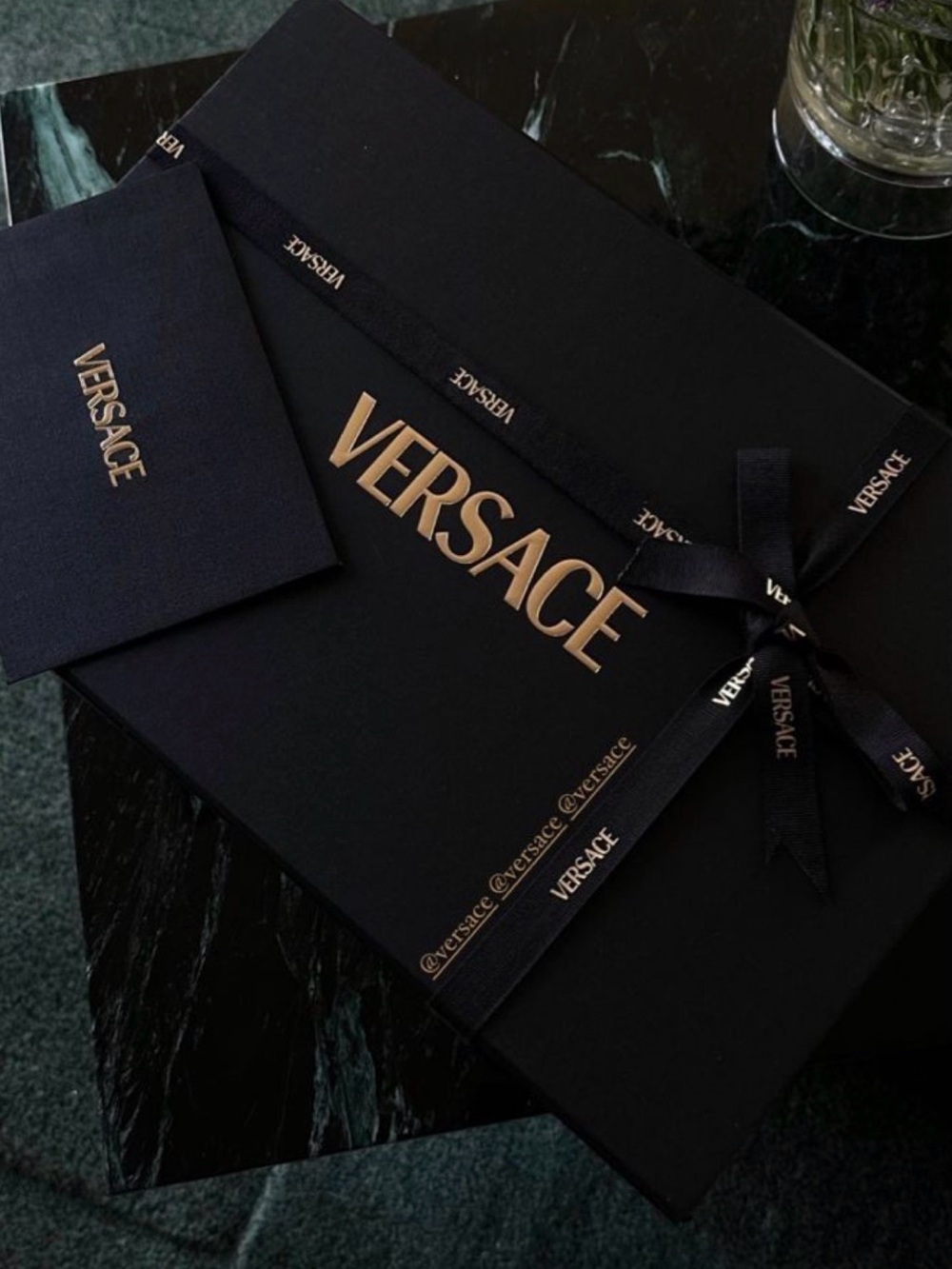 New Versace Black & Gold Branded Box with Dustbag